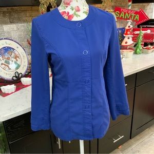 Urbane Snap Front Scrub Jacket 
Royal Blue
Size XS